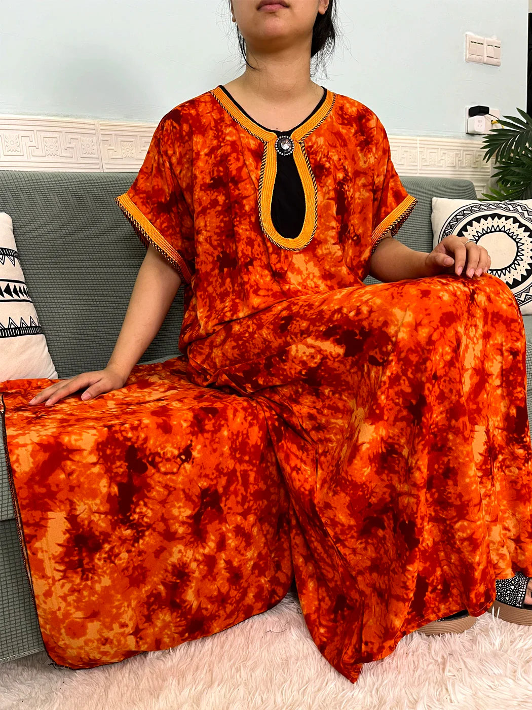 Abayas de Algodão Tradicional com Apliques e Turbante - Ceremonia Religiosa - Yoruba - Elegância - Moda Afro