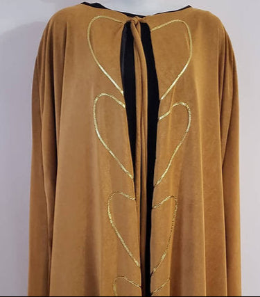 Capa Exu Veludo Dourado - Roupas de Umbanda Ritual Pai de Santo Cerimonial Sacerdote Sacerdotiza Gira Esquerda