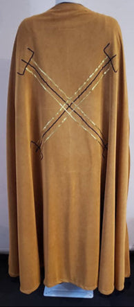 Capa Exu Veludo Dourado - Roupas de Umbanda Ritual Pai de Santo Cerimonial Sacerdote Sacerdotiza Gira Esquerda