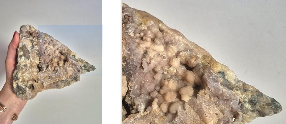 Cristal Natural de Calcedônia Botrioidal da coleção Cristais Naturais da Roupas do Axê em ambiente residencial