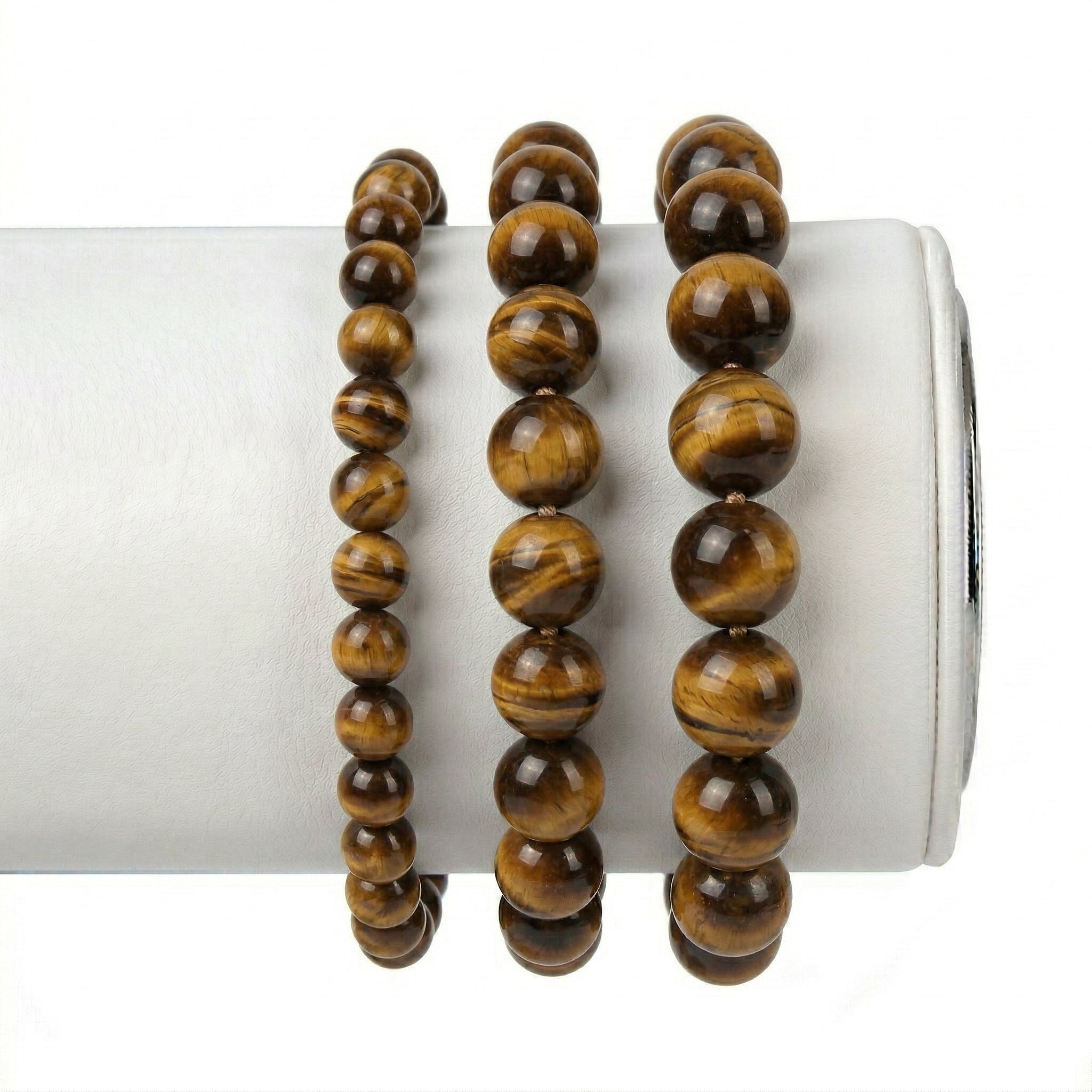 Pulseira Pedra Natural Olho de Tigre - Trono da Justiça - Pai Xangô | Roupas do Axê