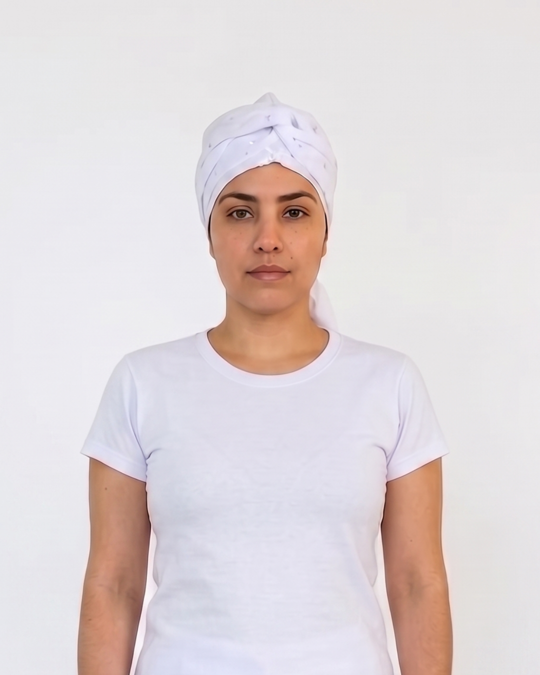 Pano de Cabeça de Laise Branco - Umbanda