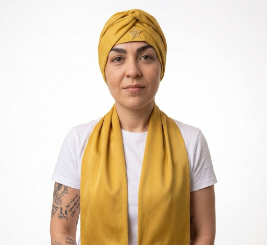 Pano de Cabeça e Estola Feminino Sacerdotal Dourado Turbante Roupas de Umbanda Terreiro