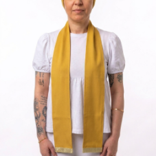 Pano de Cabeça e Estola Feminino Sacerdotal Dourado Turbante Roupas de Umbanda Terreiro