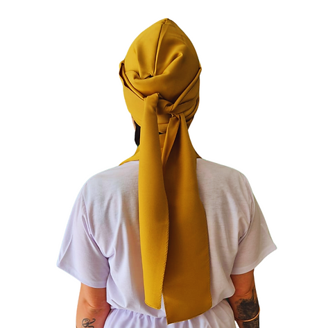Pano de Cabeça e Estola Feminino Sacerdotal Dourado Turbante Roupas de Umbanda Terreiro
