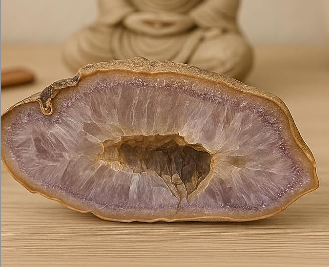 Peça exclusiva de Geodo Natural de Ágata Roxa para decoração, altares e coleções de minerais