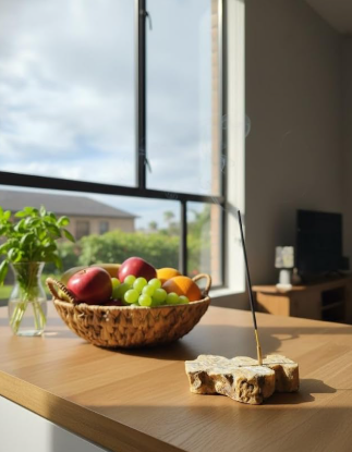 Peça exclusiva em Ágata Natural para decoração, altares e uso com incensos finos