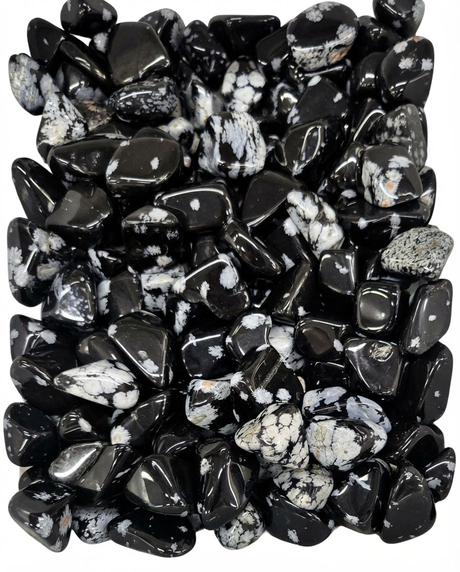 Pedra Natural Obsidiana Floco de Neve por Peso - Exû Mirim - Trono das Intenções