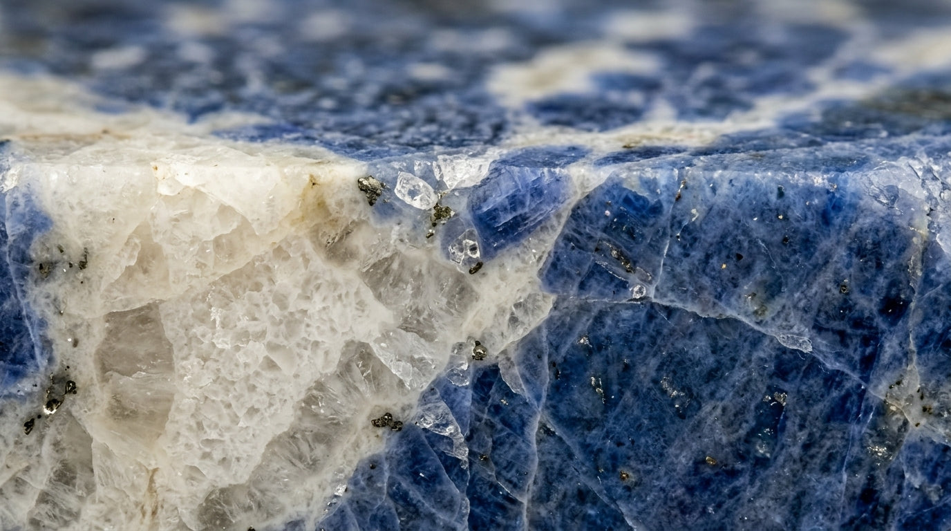 Pedra Natural Sodalita - Pai Ogum - Trono da Lei Masculino - Proteção e Direcionamento - Pedra por Peso