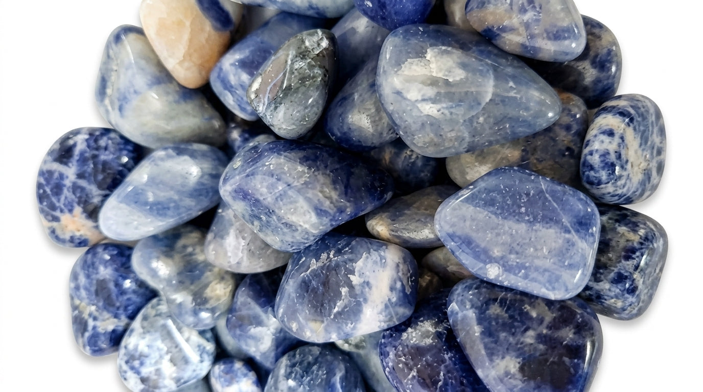 Pedra Natural Sodalita - Pai Ogum - Trono da Lei Masculino - Proteção e Direcionamento - Pedra por Peso