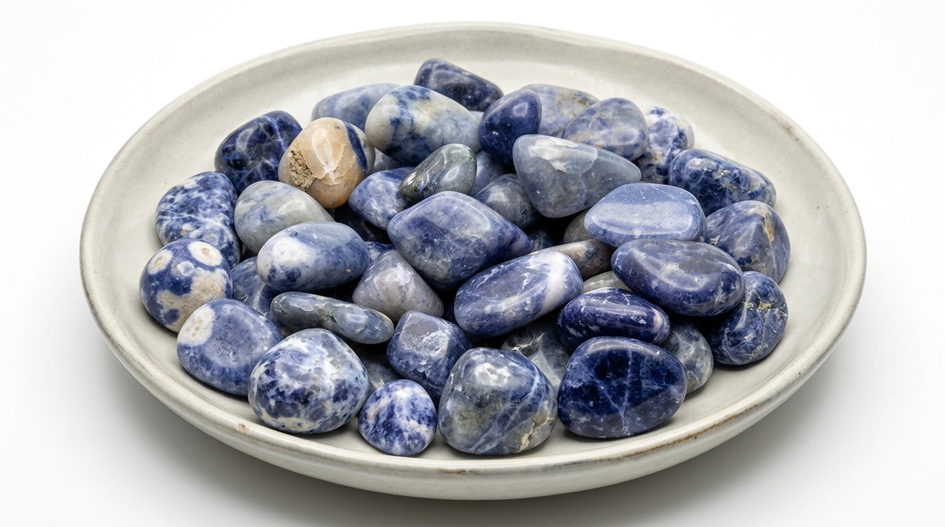 Pedra Natural Sodalita - Pai Ogum - Trono da Lei Masculino - Proteção e Direcionamento - Pedra por Peso