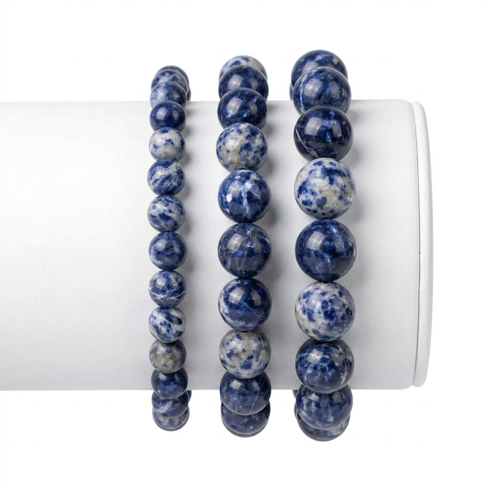 Pulseira Sodalita Pedra Natural - Trono da Lei - Pai Ogum | Roupas de Umbanda