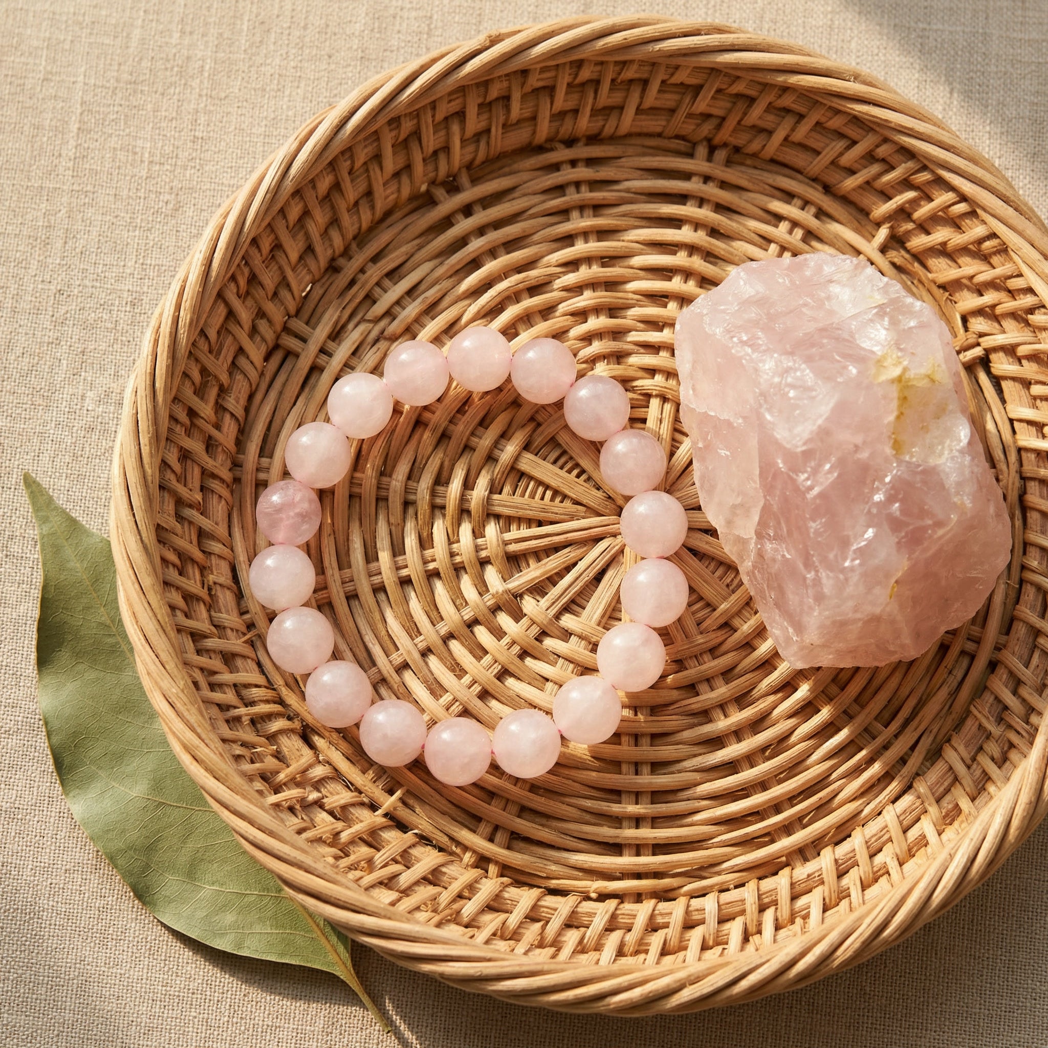 Pulseira de Pedra Quartzo Rosa Natural - Trono do Amor - Mãe Oxum - Cura Emocional e Harmonia | Roupas de Umbanda