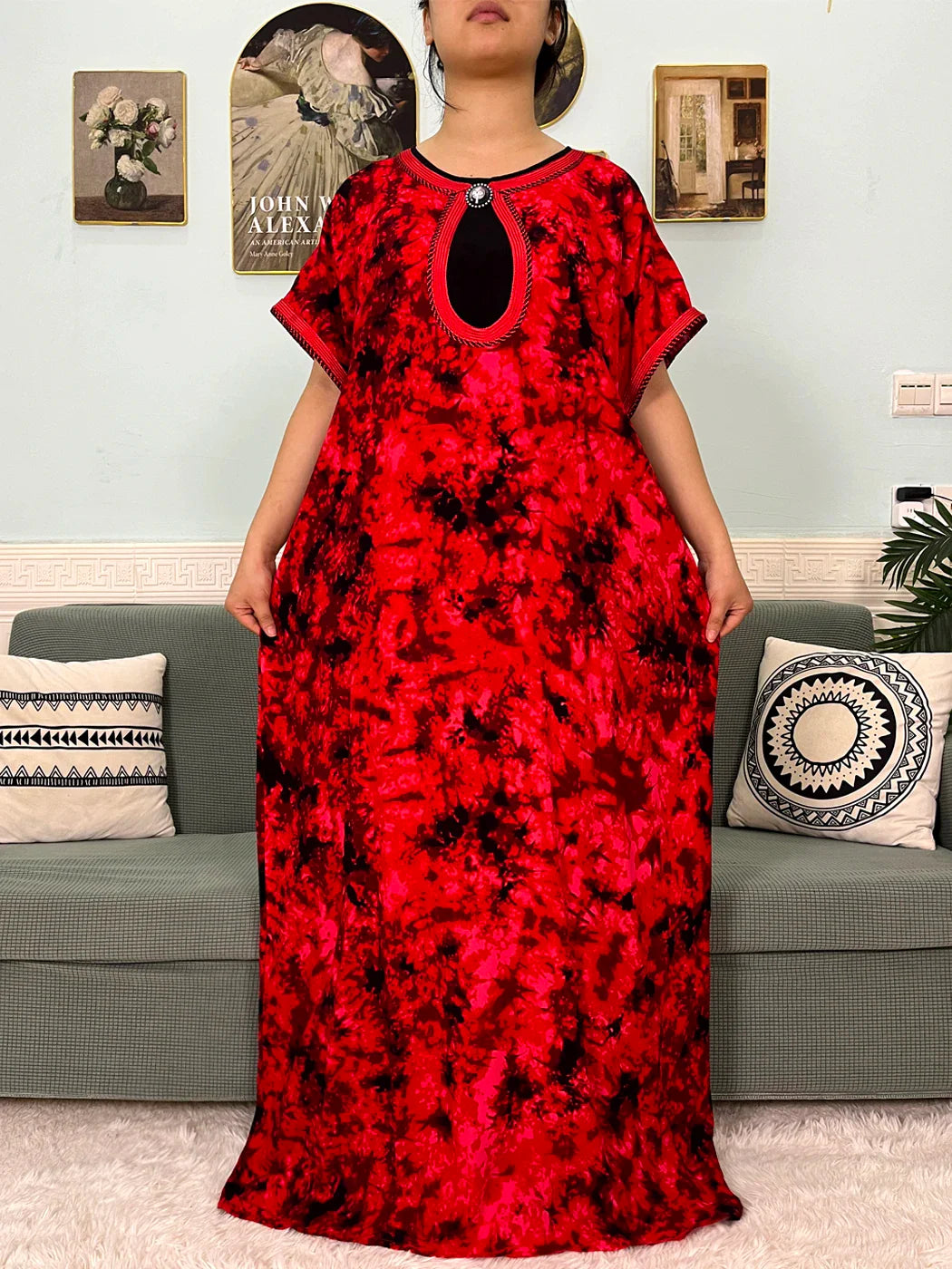 2024 algodão muçulmano abayas para mulheres apliques impresso caftan marroquino femme robe boubou africano islam vestidos com lenço