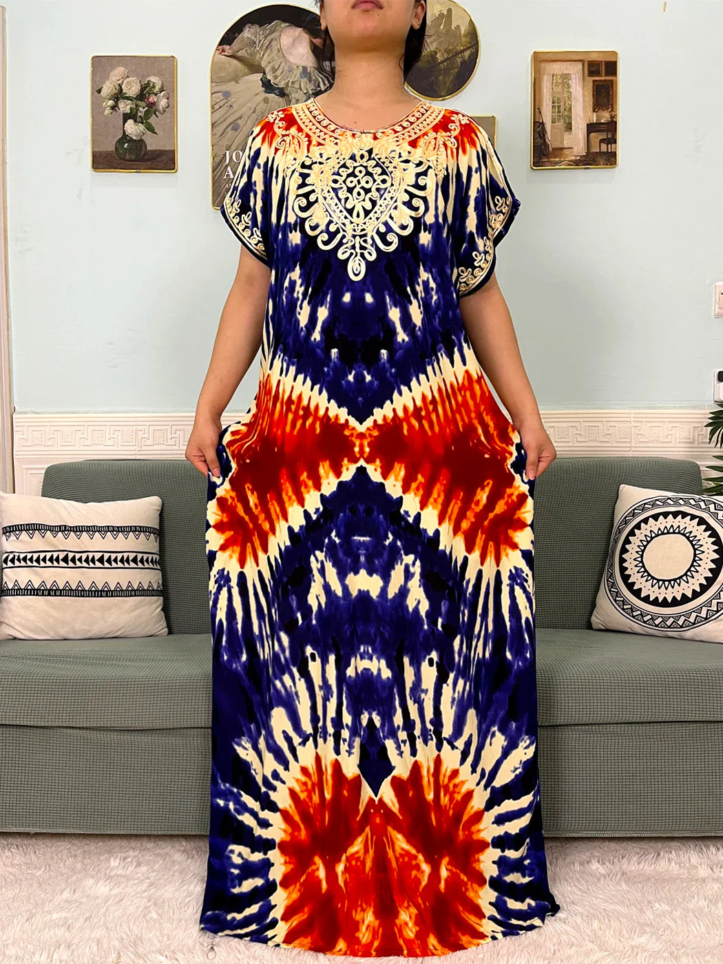 2024 algodão muçulmano abayas para mulheres apliques impresso caftan marroquino femme robe boubou africano islam vestidos com lenço