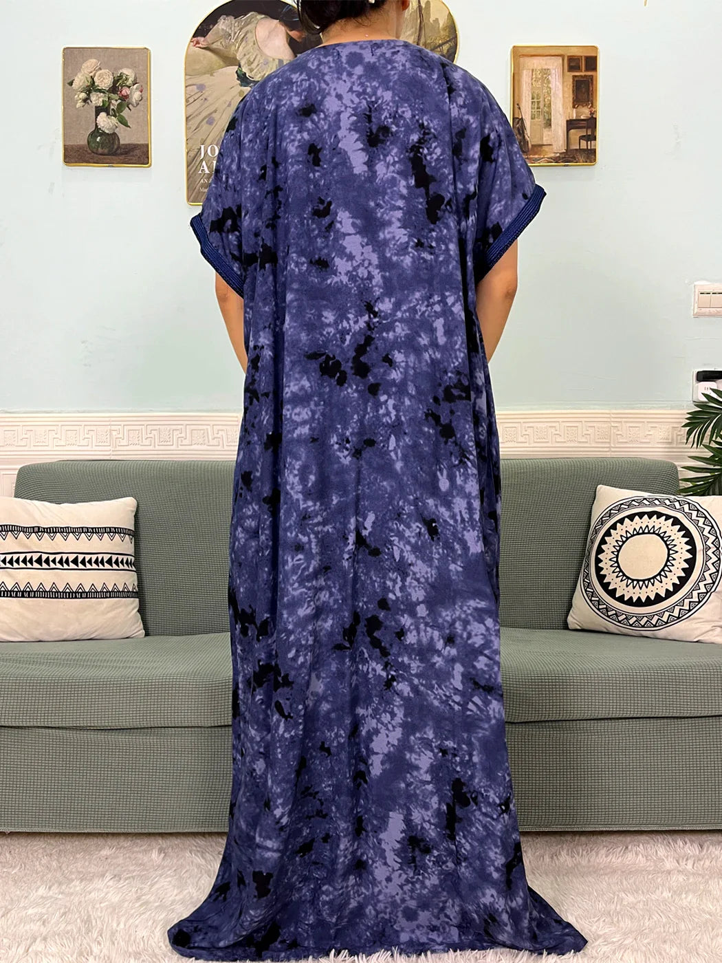 2024 algodão muçulmano abayas para mulheres apliques impresso caftan marroquino femme robe boubou africano islam vestidos com lenço