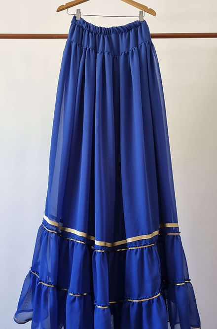 Saia Cigana Lazuli Feminina Roupas Umbanda Axê Terreiro Desenvolvimento Mediúnico Sacerdotiza Ritual Consagração