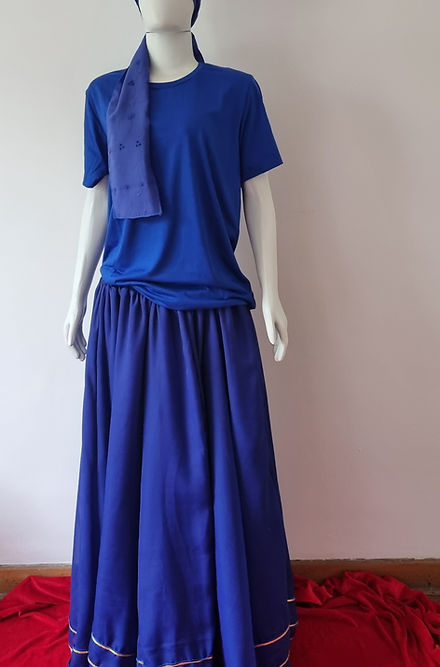 Saia Ogunhê Feminina Roupas Umbanda Axê Terreiro Gira Orixa Ogum Ritual Ceremonia Medium Sacerdotiza