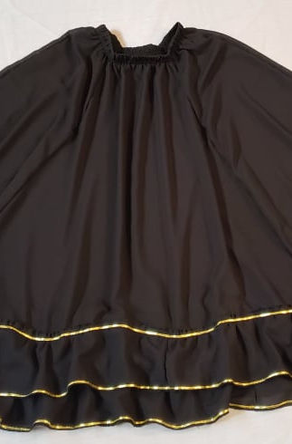 Saia Pombagira Rosa do Ouro Roupa Umbanda Axê Preto Terreiro Gira Esquerda Ceremônia Ritual Medium Sacerdotiza