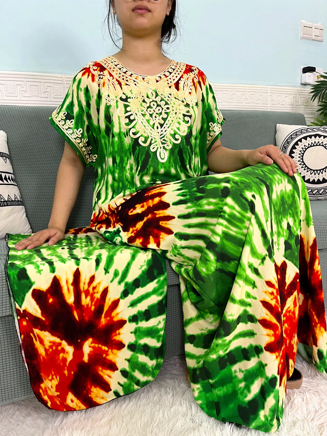 2024 algodão muçulmano abayas para mulheres apliques impresso caftan marroquino femme robe boubou africano islam vestidos com lenço