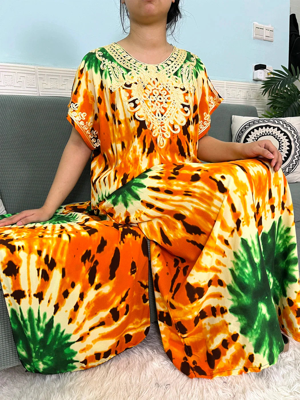 2024 algodão muçulmano abayas para mulheres apliques impresso caftan marroquino femme robe boubou africano islam vestidos com lenço