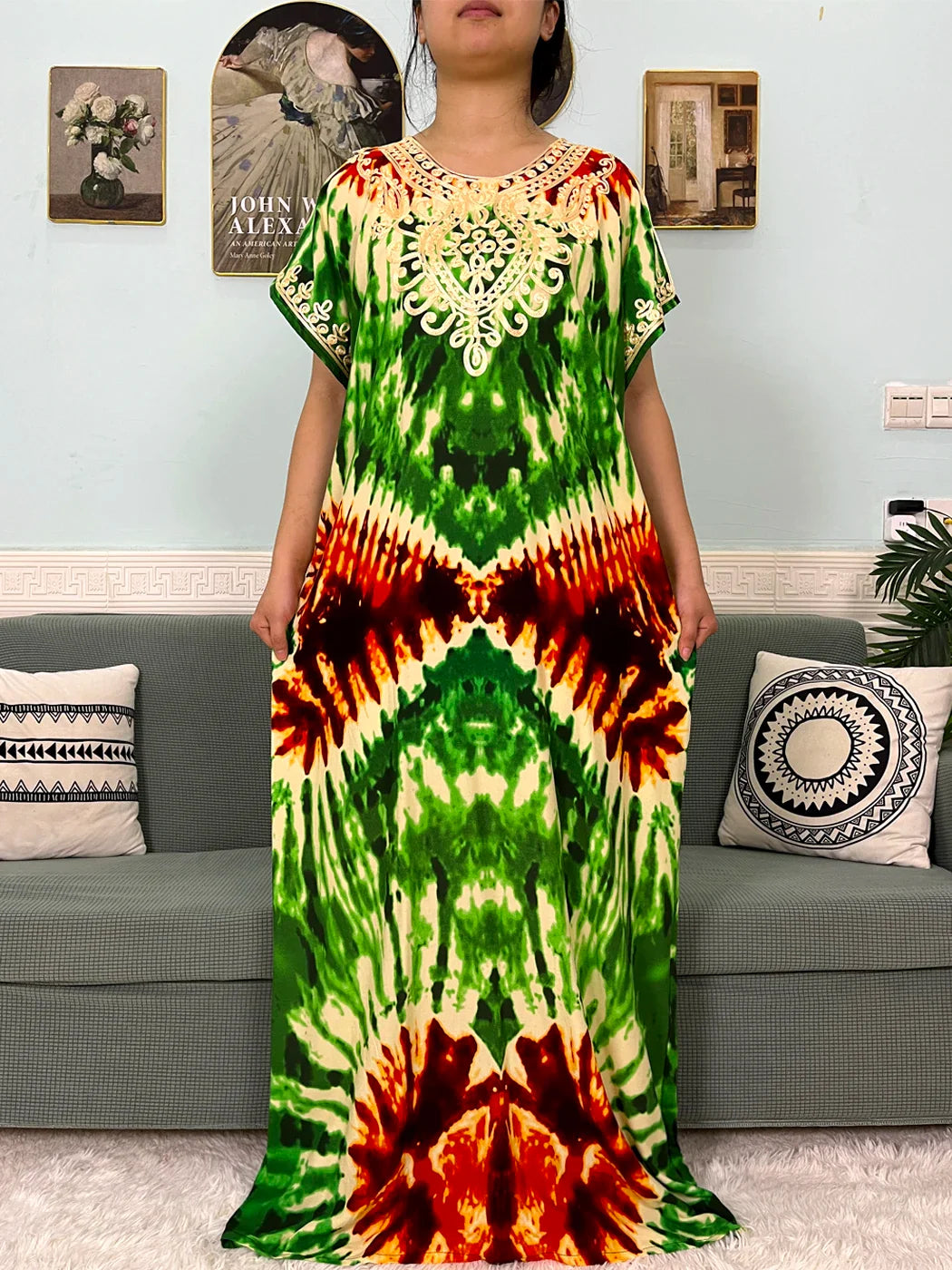 2024 algodão muçulmano abayas para mulheres apliques impresso caftan marroquino femme robe boubou africano islam vestidos com lenço