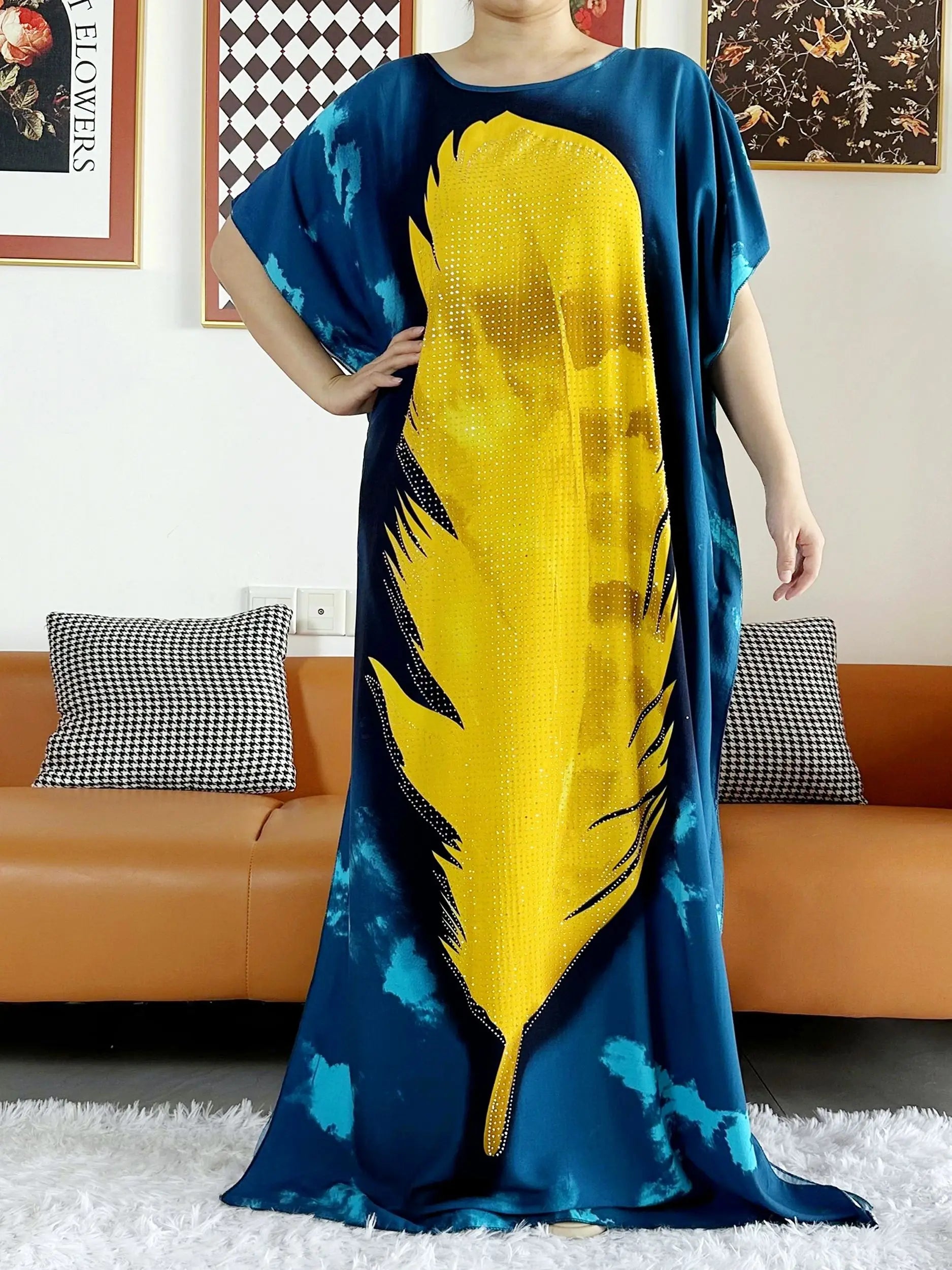 2025 vestido de festa feminino africano grande cachecol borlas algodão impresso solto floral boubou maxi islam feminino manga curta abaya