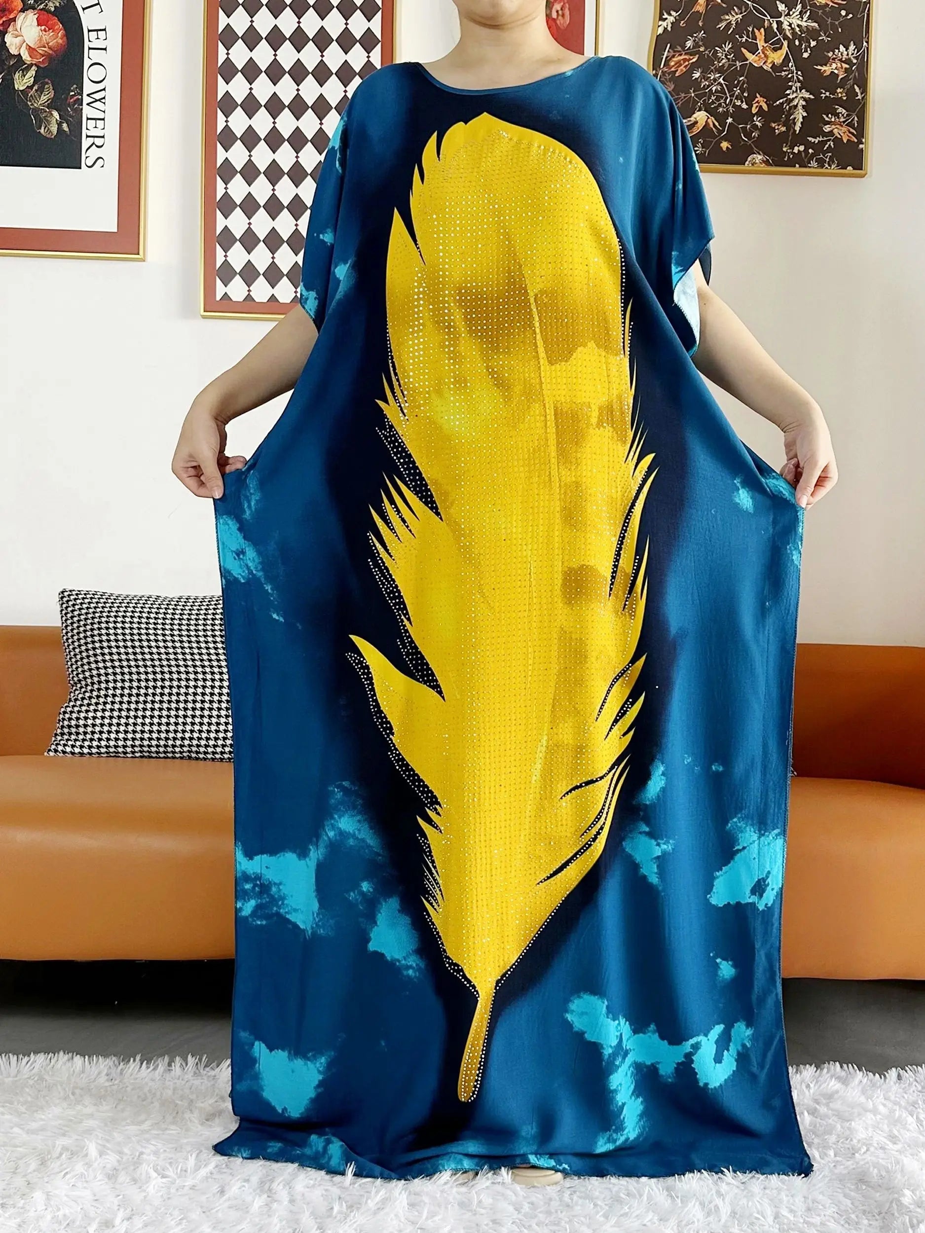 2025 vestido de festa feminino africano grande cachecol borlas algodão impresso solto floral boubou maxi islam feminino manga curta abaya