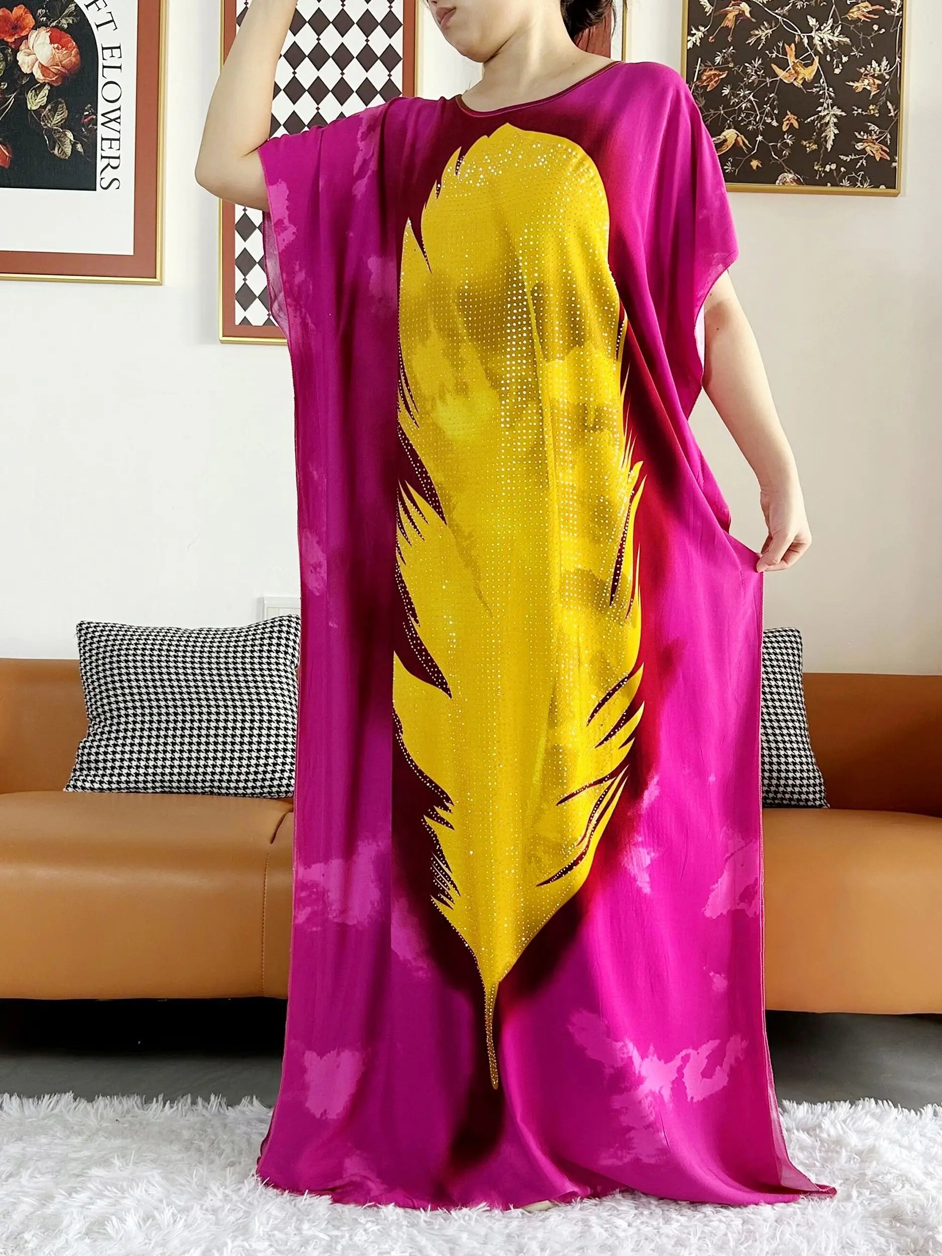2025 vestido de festa feminino africano grande cachecol borlas algodão impresso solto floral boubou maxi islam feminino manga curta abaya