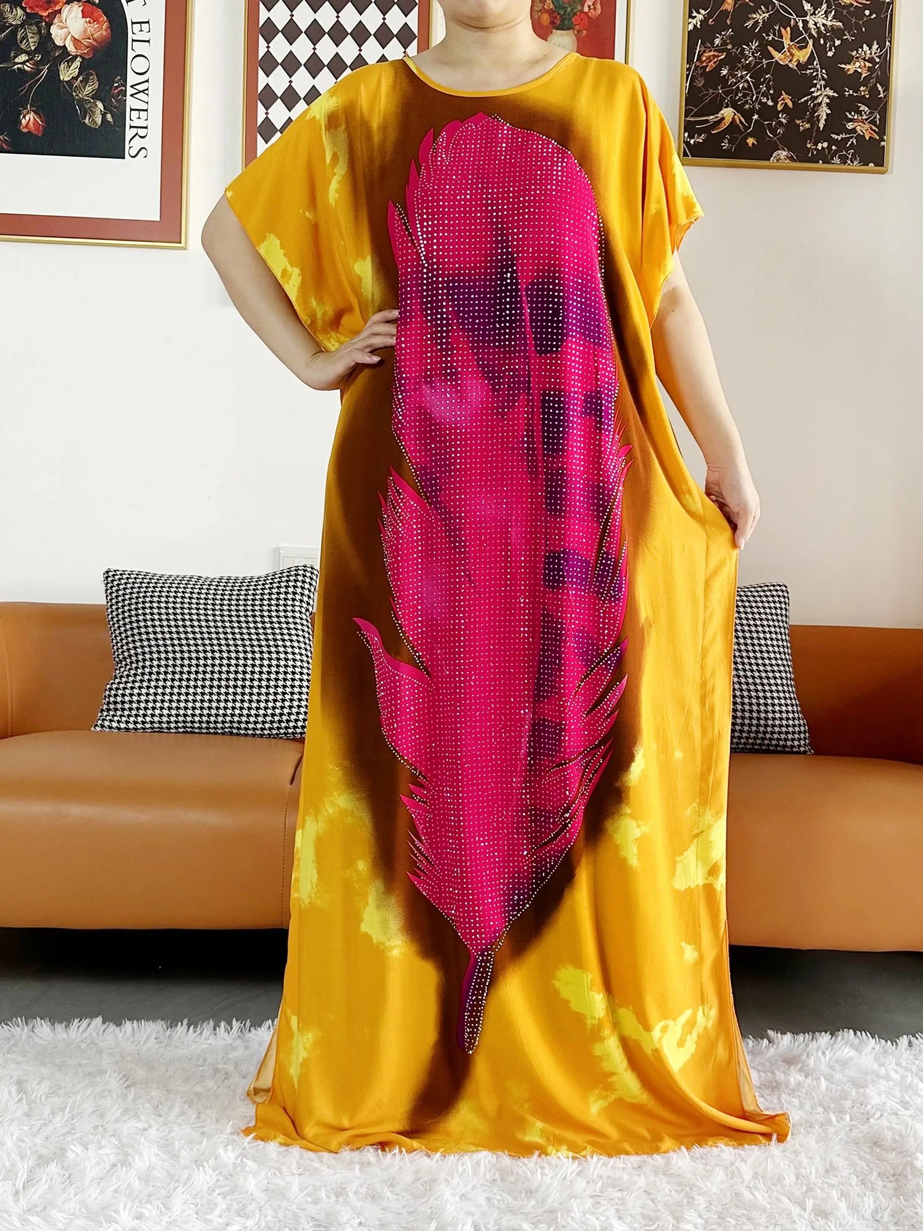 2025 vestido de festa feminino africano grande cachecol borlas algodão impresso solto floral boubou maxi islam feminino manga curta abaya