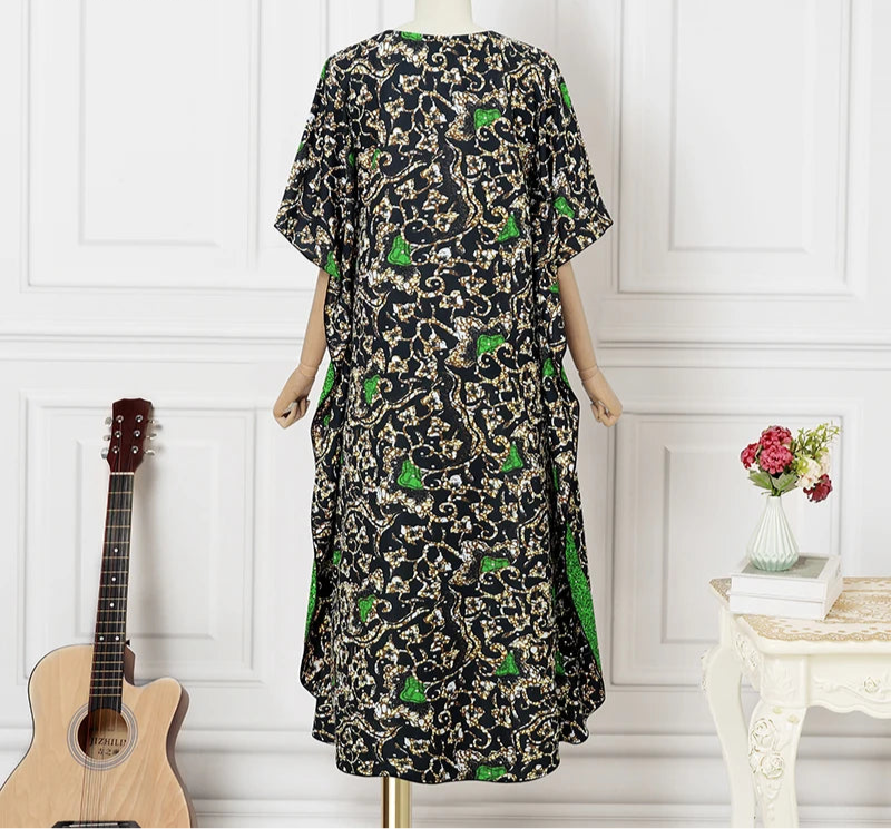 Vestido Feminino Abaya Estilo Africano Premium Ceremônias Religiosas Yoruba Estampas Digitais Tamanho Plus Size