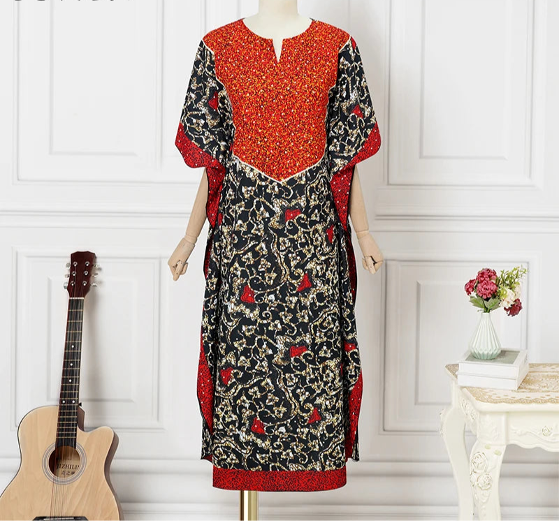 Vestido Feminino Abaya Estilo Africano Premium Ceremônias Religiosas Yoruba Estampas Digitais Tamanho Plus Size