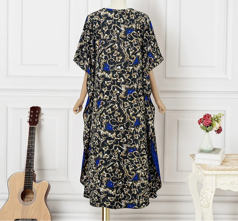 Vestido Feminino Abaya Estilo Africano Premium Ceremônias Religiosas Yoruba Estampas Digitais Tamanho Plus Size