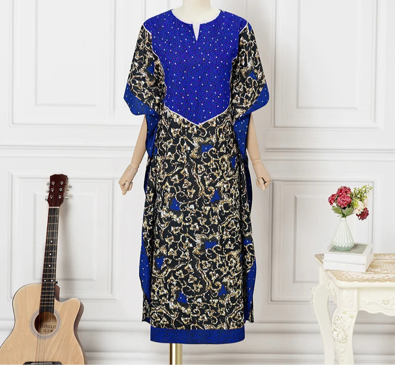 Vestido Feminino Abaya Estilo Africano Premium Ceremônias Religiosas Yoruba Estampas Digitais Tamanho Plus Size