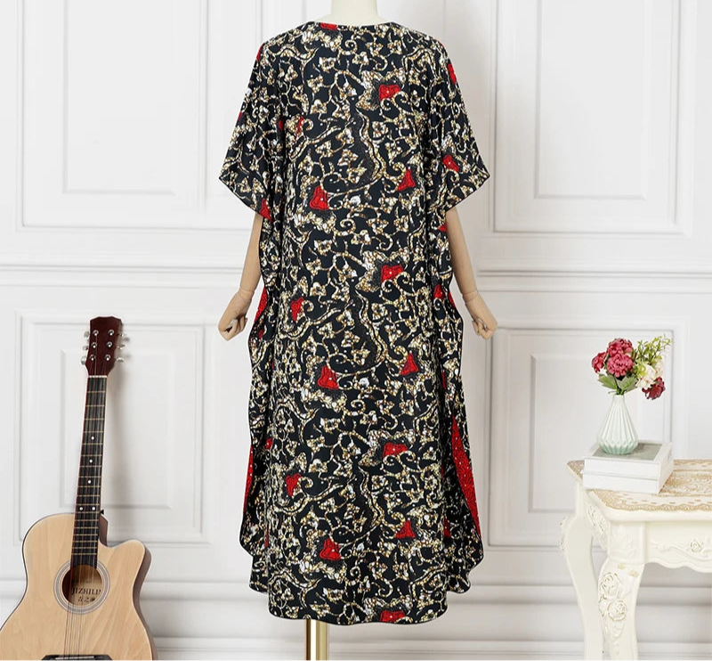 Vestido Feminino Abaya Estilo Africano Premium Ceremônias Religiosas Yoruba Estampas Digitais Tamanho Plus Size