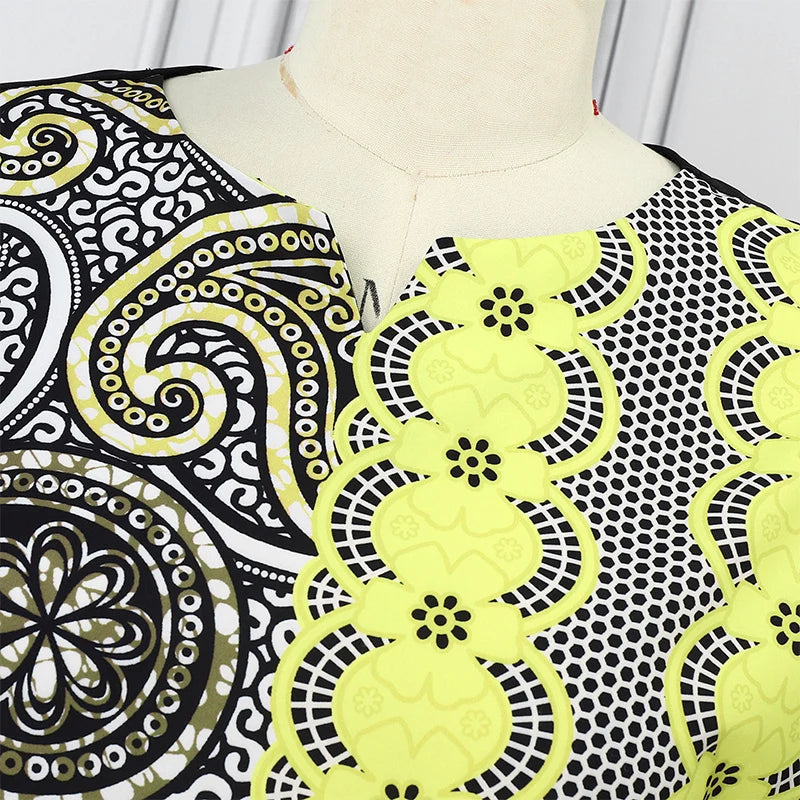 Vestido Feminino Abaya Estilo Africano Premium Estampa Digital Tamanhos Plus Size Ceremônia Religiosa Yoruba