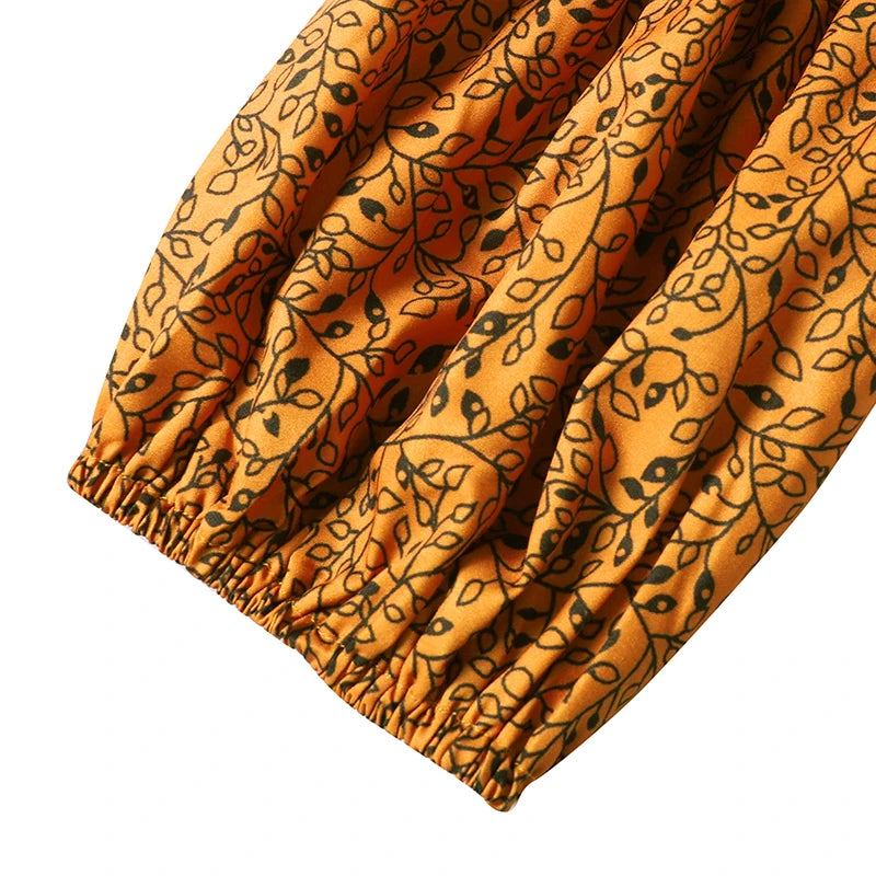 Vestido Feminino Abaya Longo Vintage Estampa Digital Algodão Manga Bufante Religioso Ceremônia Yoruba