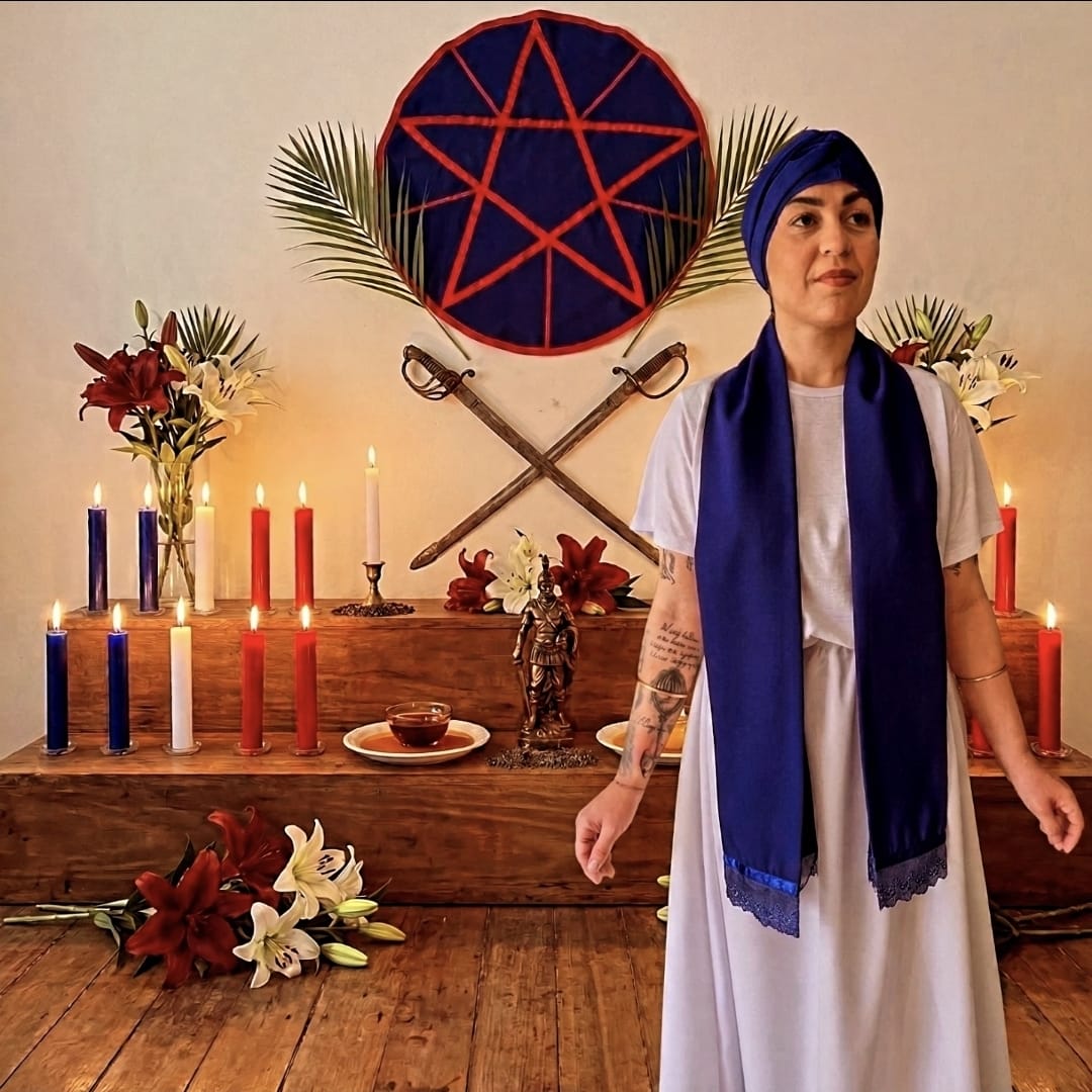 Pano de Oferenda do Pai Ogum - Roupas de Umbanda Ritual Terreiro Trono Lei Consagração Medium Sacerdote