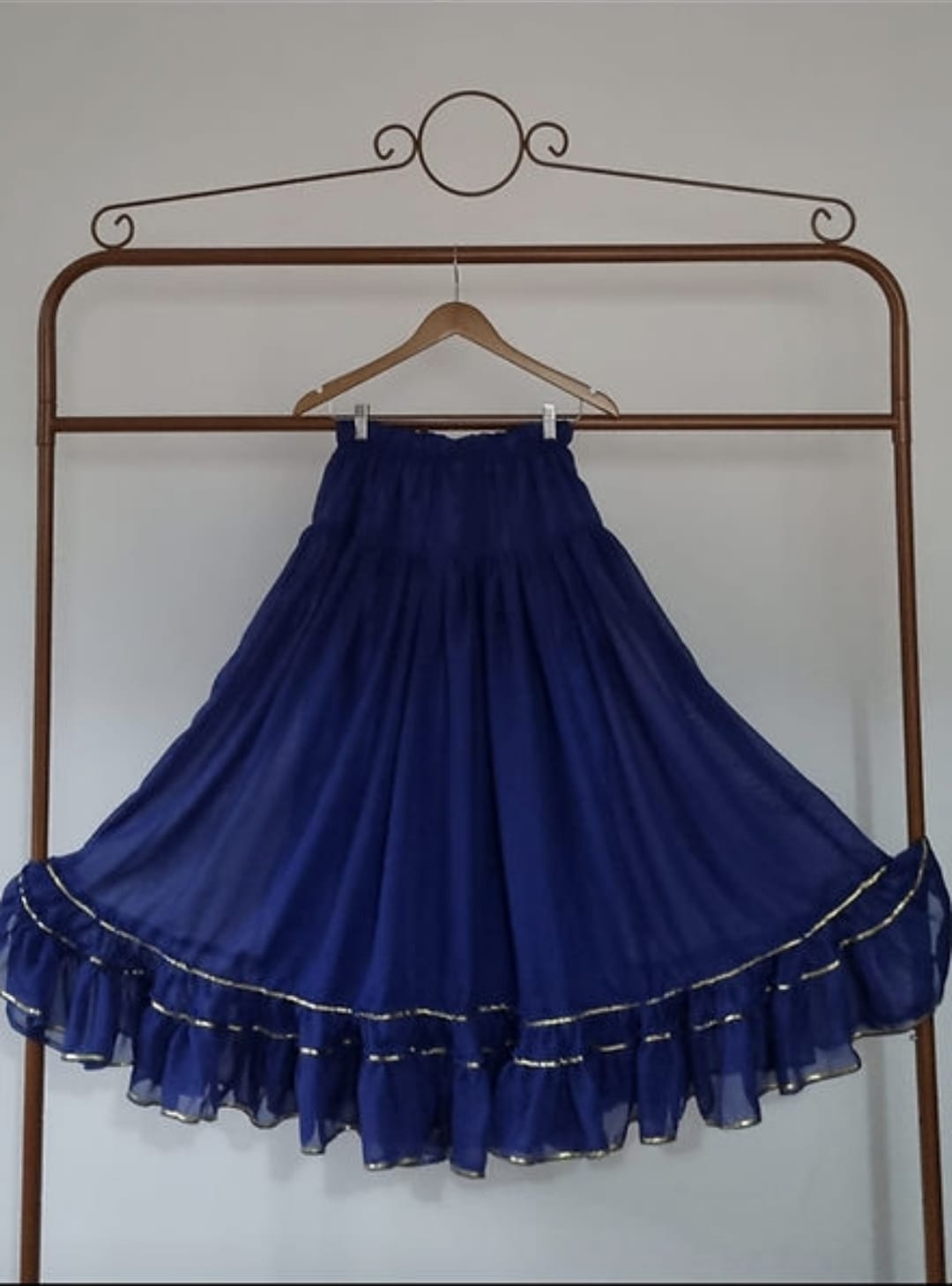 Saia Ogunhei Azul Roupas Umbanda Axê Terreiro Gira Trono Masculino Lei Sacerdotiza Medium