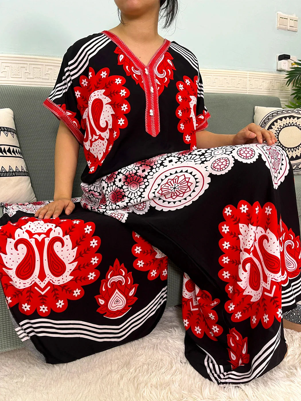 Abayas de Algodão Tradicional com Apliques e Turbante - Ceremonia Religiosa - Yoruba - Elegância - Moda Afro 