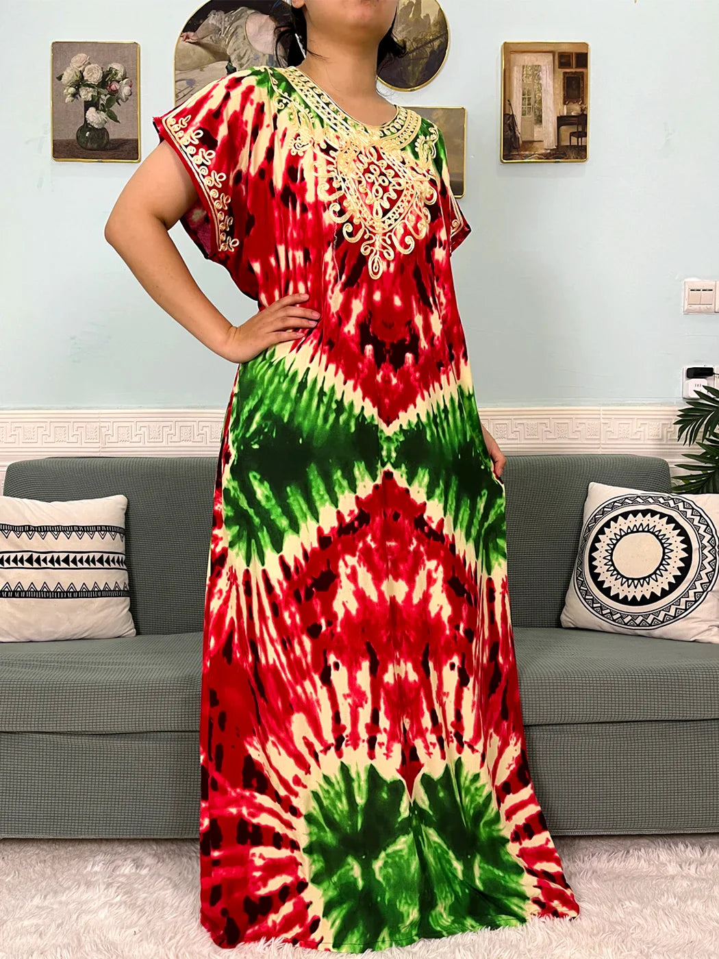 Abayas de Algodão Tradicional com Apliques e Turbante - Ceremonia Religiosa - Yoruba - Elegância - Moda Afro 