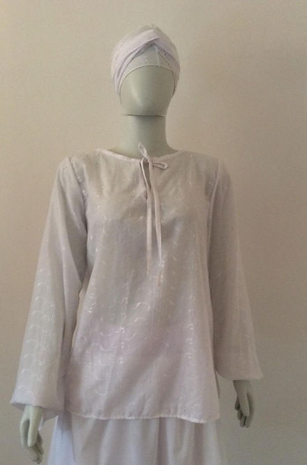 Bata de Laise Branca Feminina Roupas Brancas Umbanda Terreiro Desenvolvimento Mediunico