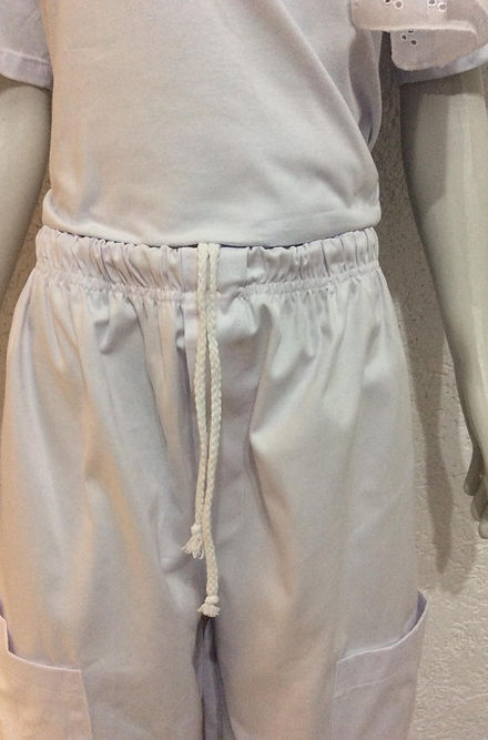 Calça Cargo Unissex Algodão Desenvolvimento Médiunico Uniformes Umbanda Roupa Branca 