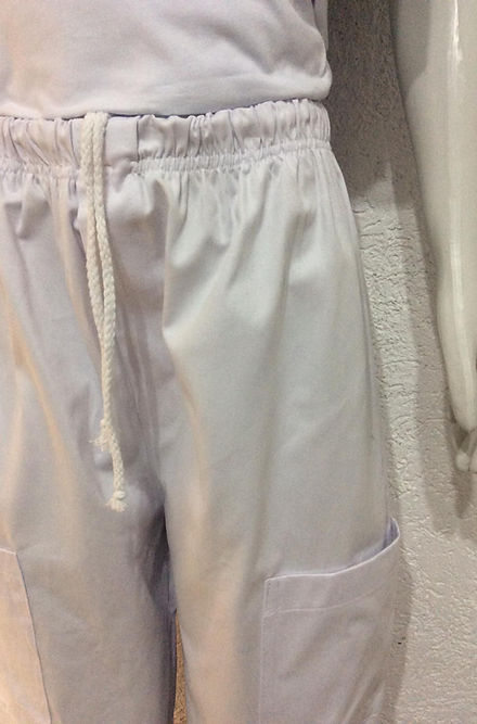 Calça Cargo Unissex Algodão Desenvolvimento Médiunico Uniformes Umbanda Roupa Branca 