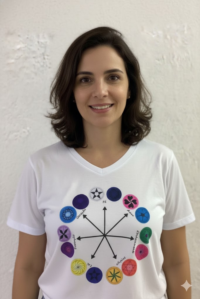 Camiseta Tronos de Deus Branca Estampa Digital Exclusiva Roupas Umbanda Axê Terreiro Gira Medium Sacerdote Logotipo