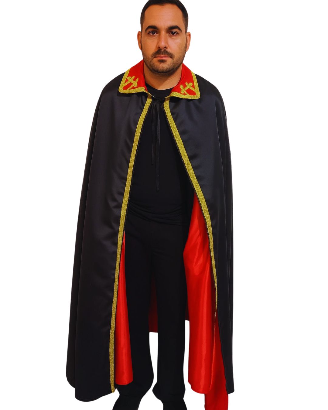 Capa de Exu Abre Caminhos Roupas Umbanda Axê Terreiro Gira Esquerda Sacerdote Ceremonia Ritual Medium