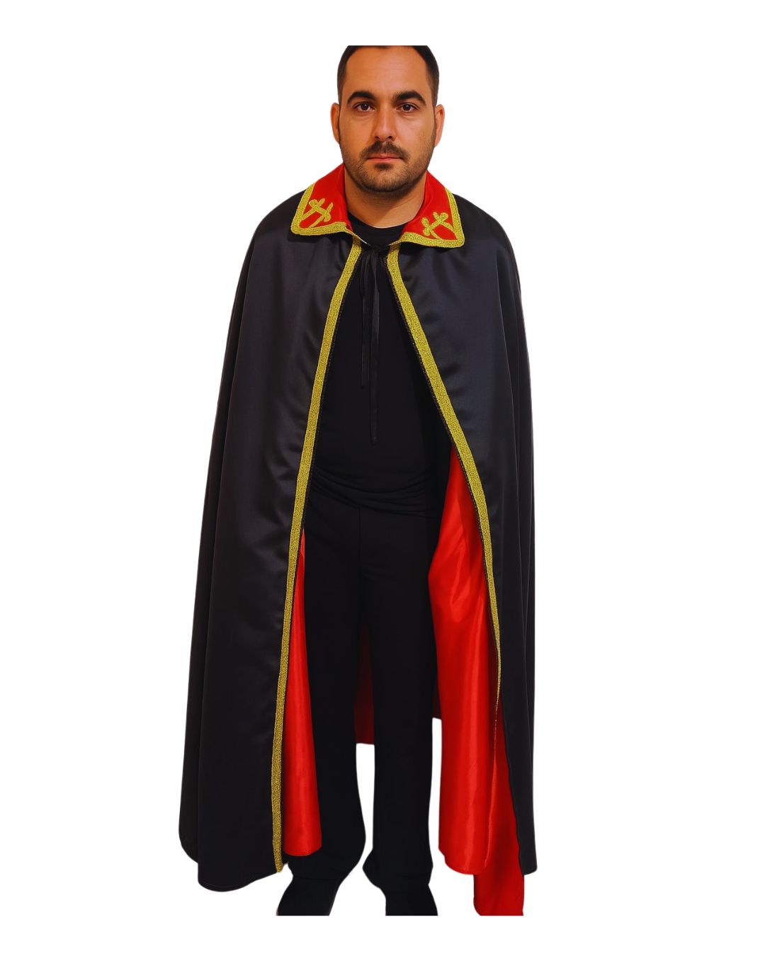Capa de Exu Abre Caminhos Roupas Umbanda Axê Terreiro Gira Esquerda Sacerdote Ceremonia Ritual Medium