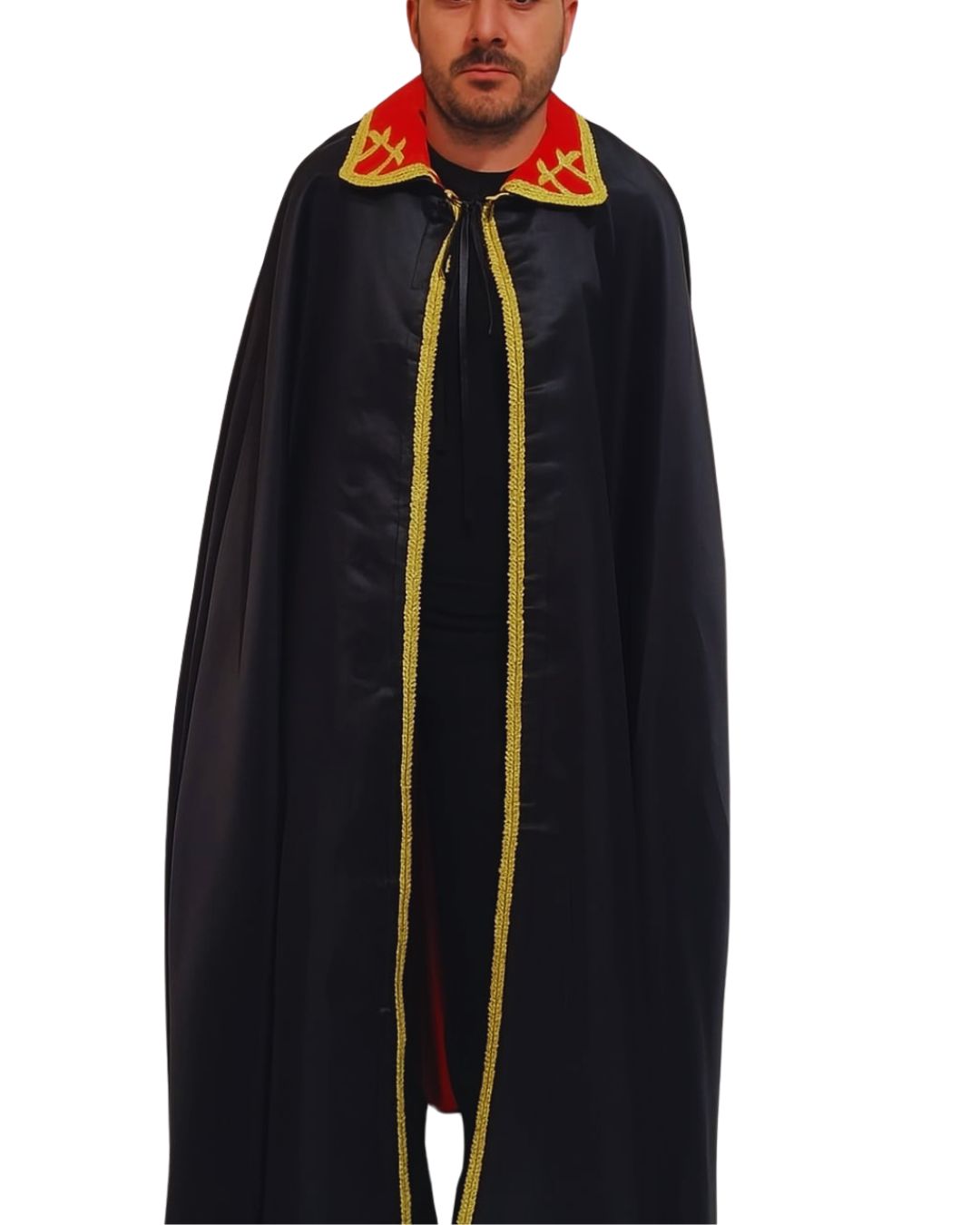 Capa de Exu Abre Caminhos Roupas Umbanda Axê Terreiro Gira Esquerda Sacerdote Ceremonia Ritual Medium