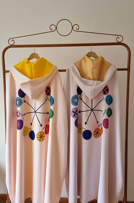 Capa dos 7 Tronos Divinos Roupas Brancas Umbanda Axê Terreiro Gira Mediúm Sacerdote 