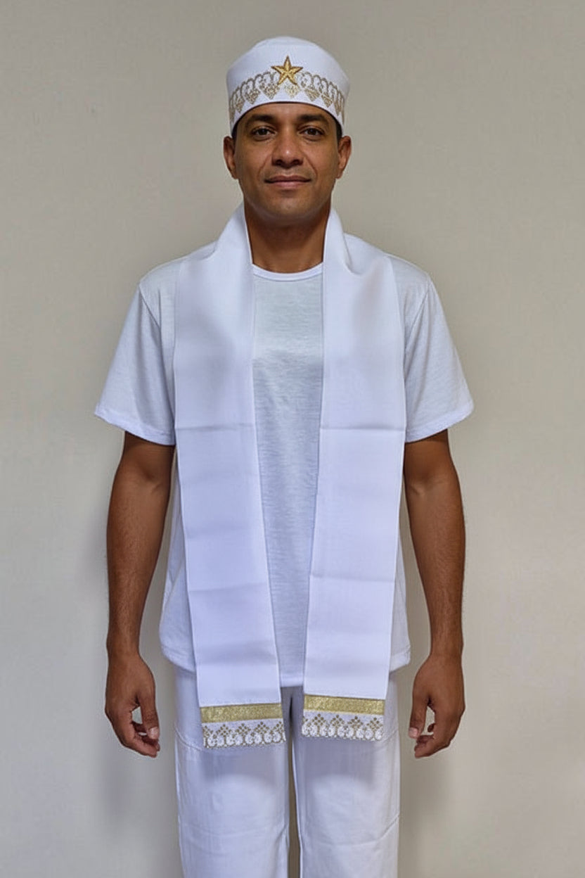 Conjunto branco para giras e cerimônias religiosas 